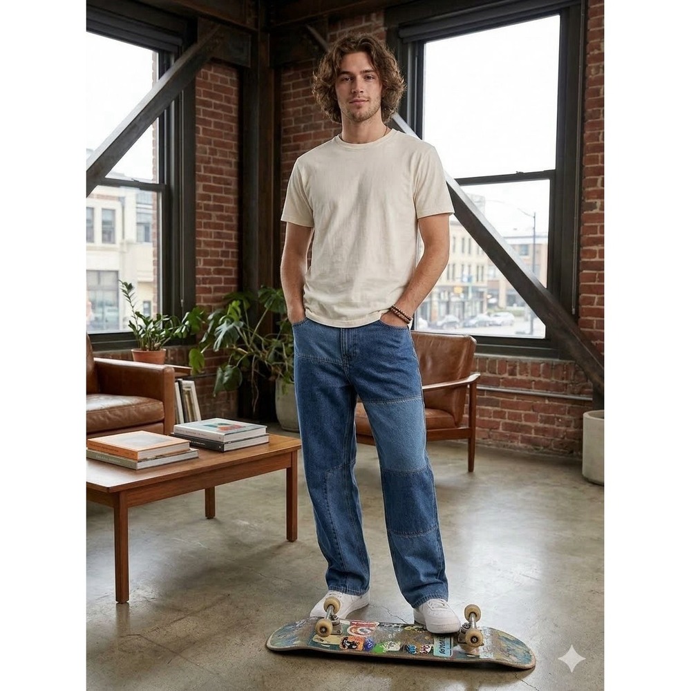 BDG Urban Outfitters Jeans Louis "Skate Fit" Mens 32/32 Patchwork Grunge Street